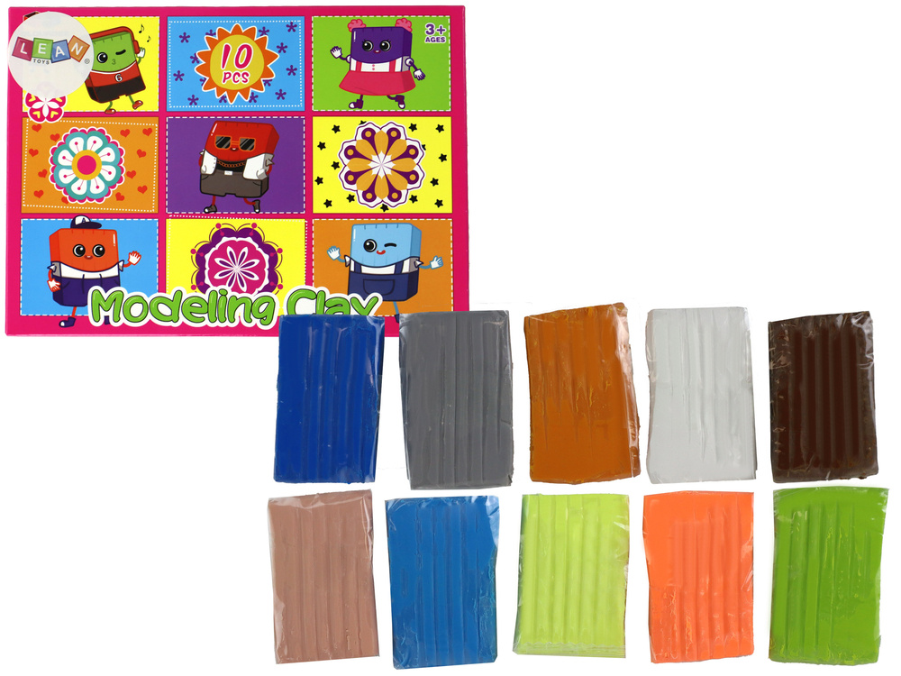 Umělecká Sada Modelína 10 Barev LEAN Toys - kreativní tvarování pro děti od 3 let s certifikací CE