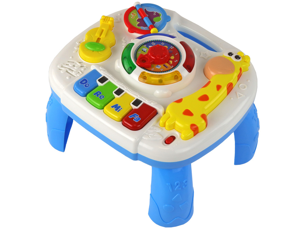 Interaktivní stůl tabule 2v1 LEAN Toys s žirafou a zegarem — V provozu