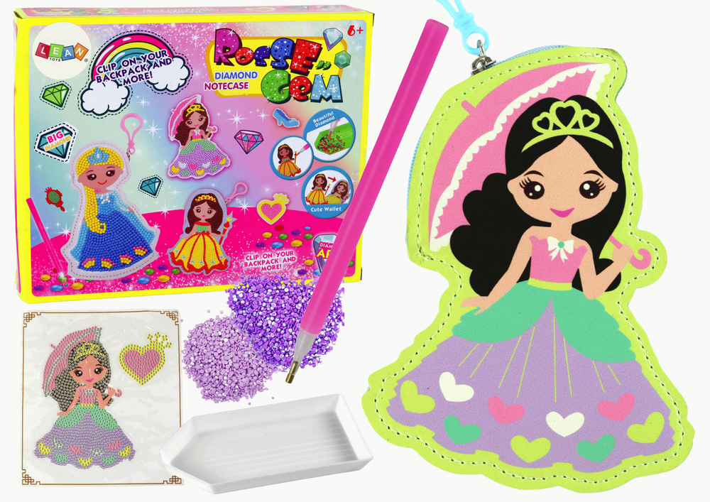 Souprava korálků na vykládání LEAN Toys DIY princezna přívěsek kapsa - kreativní sada pro výrobu šperků