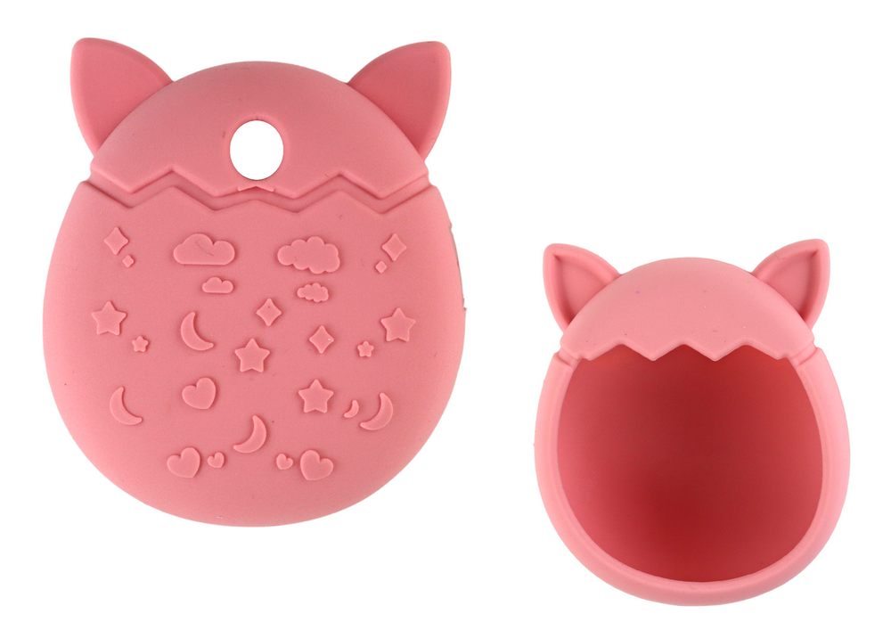 Pouzdro na Tamagotchi pudrovorôžové silikónové od LEAN Toys - ochranné pouzdro v tvare mačky pre deti od 3 rokov