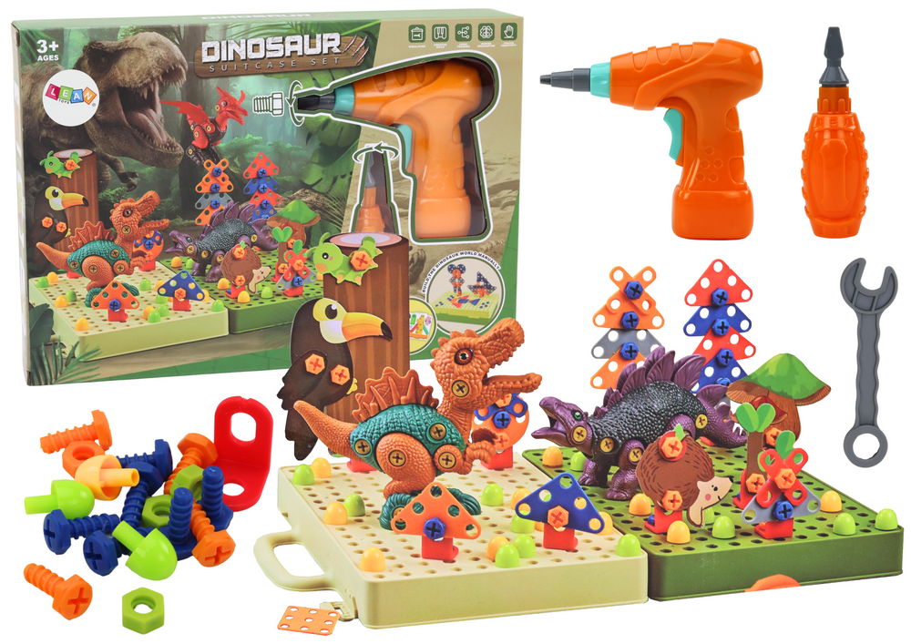 Skládací 3D Puzzle Dinosaury s Vŕtačkou pre Deti