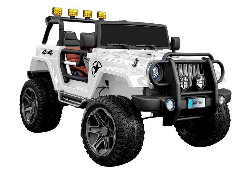 Elektrické Auto Na Dálkové Ovládání LEAN CARS WXE-1688 4x4 Bílé - Pohon všech kol s dálkovým ovládáním pro rodiče