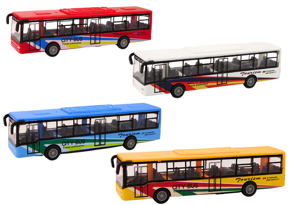 Městský autobus s frikčním pohonem 15 cm kovový LEAN Toys — Detail