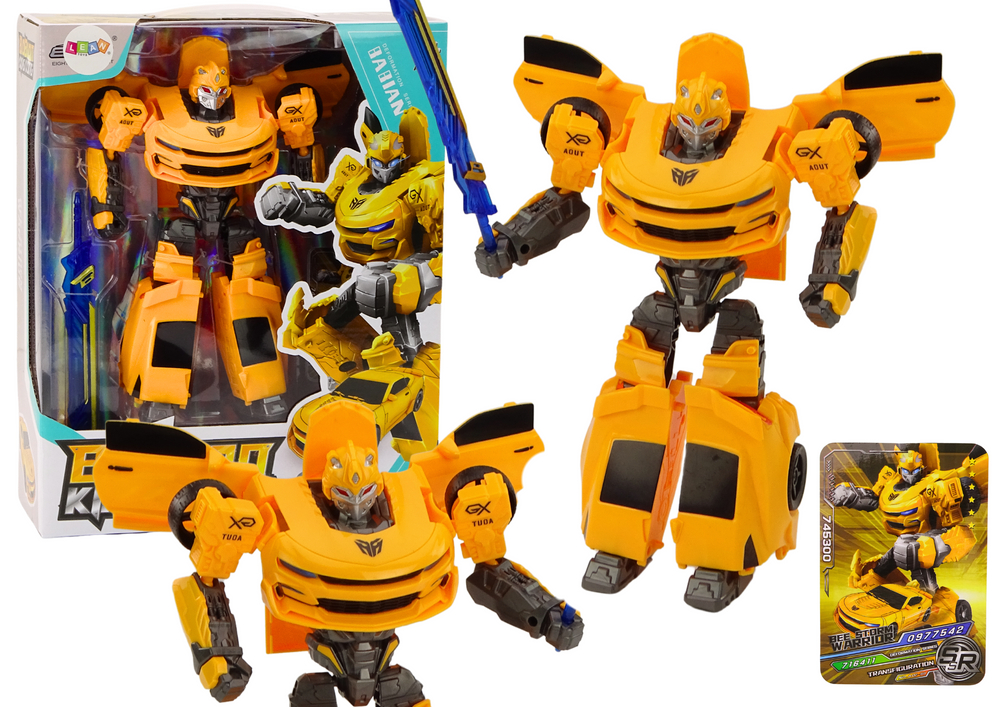 Auto-Robot 2v1 Transformace Žlutý LEAN Toys transformovatelný sportovní model