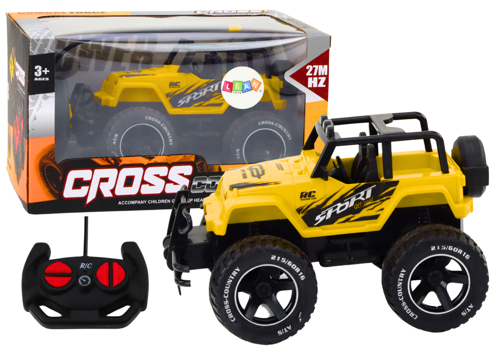 RC Dálkově Ovládaný Terénní Vůz LEAN Toys 1:18 Žlutý s akumulátorem 3.7V 800mAh