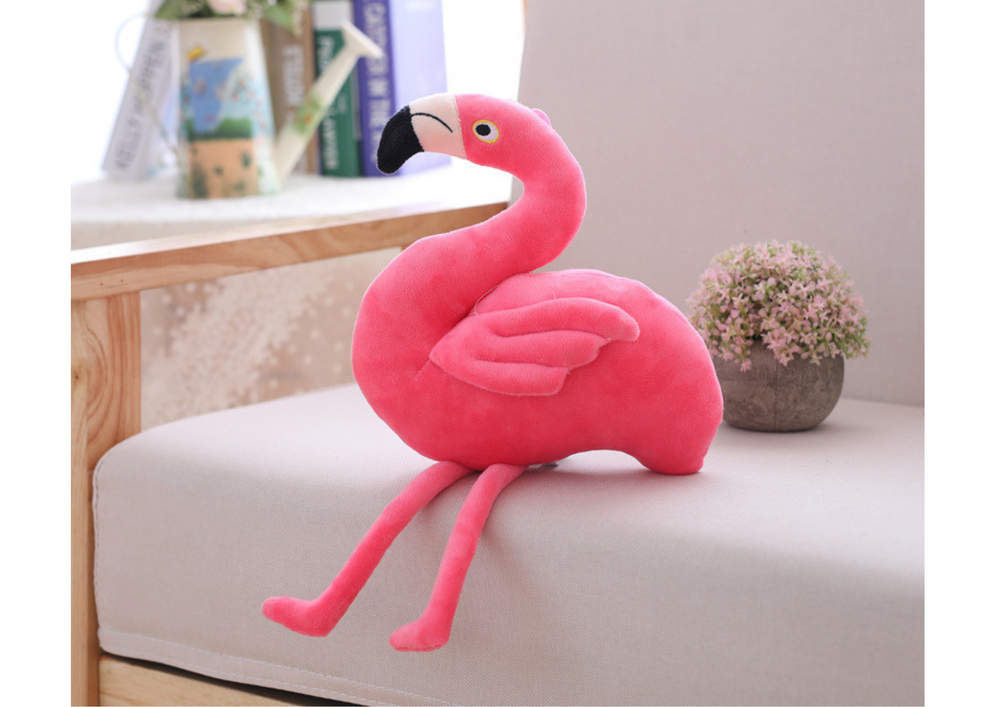 Plyšový plameňák LEAN Toys růžový 25 cm — Celkový pohled