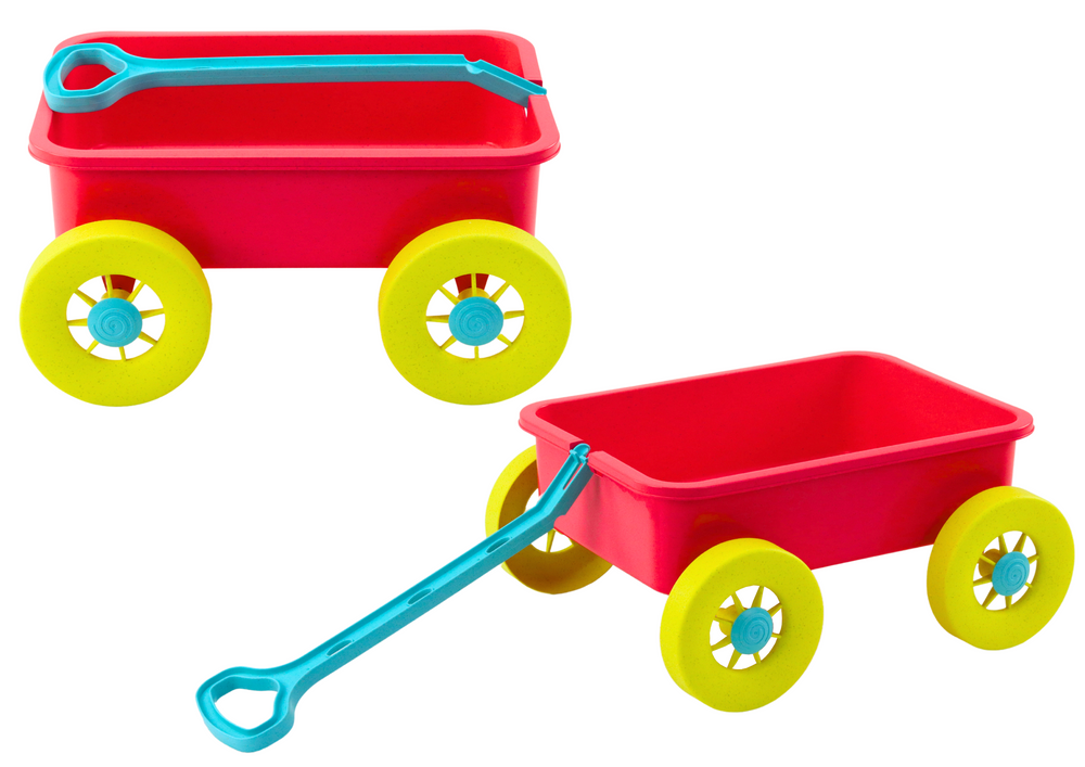 Vozík na hračky do písku pastelově růžový LEAN Toys - odolný plastový vozík s pohodlnou rukojetí pro děti od 3 let