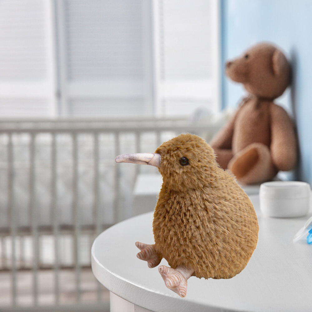 Plyšový pták Kiwi mazlík světle hnědý 17 cm — V provozu