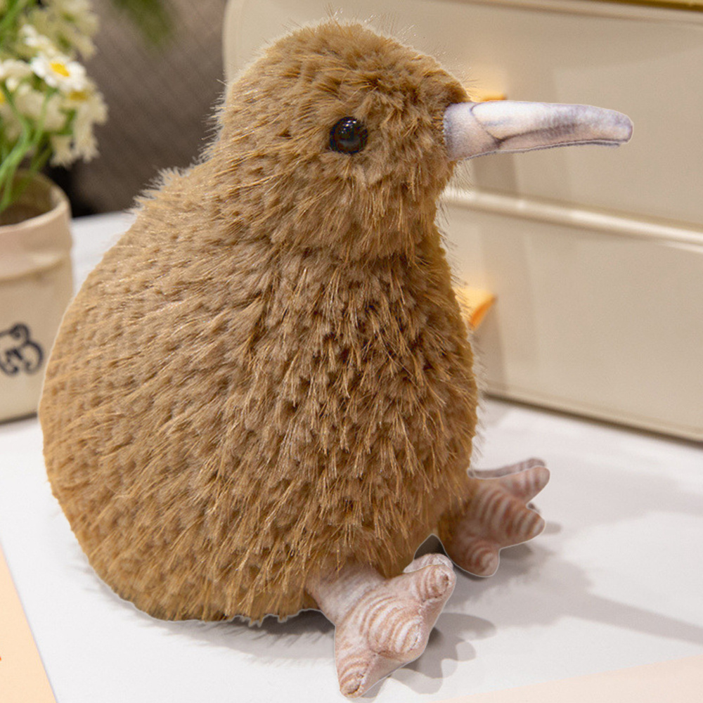 Plyšák Kiwi pták světlehnědý 21 cm od LEAN Toys — Detail
