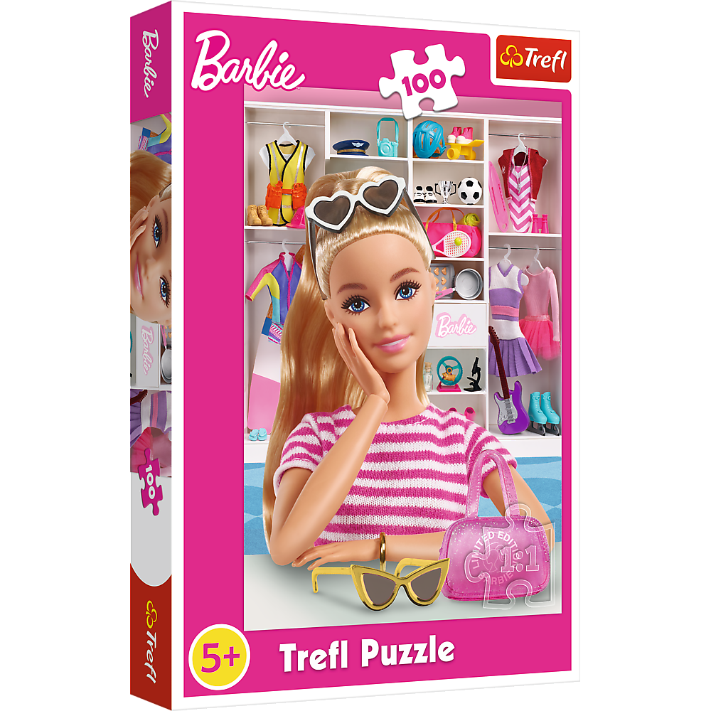 Puzzle 100 dílků Trefl s motivem Barbie pro děti od 4 let — Celkový pohled
