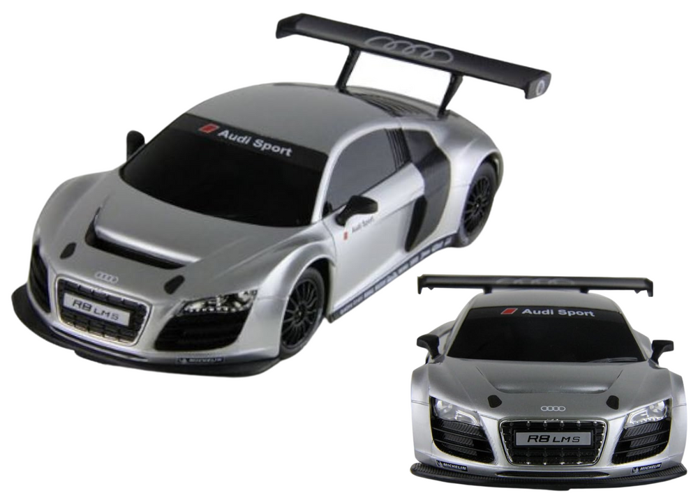 Auto R/C 1:24 Dálkově Ovládané Sportovní AUDI R8 LMS Stříbrné — Celkový pohled