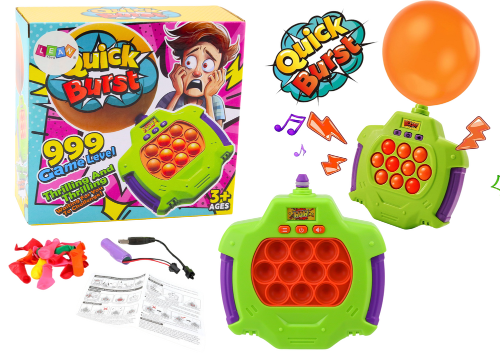 Konzolová hra LEAN Toys Pop-It Elektronické vybuchující balónky, 4 režimy, pro děti +3 let — Celkový pohled
