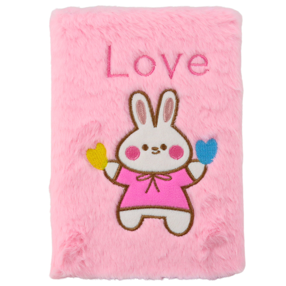 Zápisník s měkkým obalem LEAN Toys s králíčkem a nápisem Love růžový 22 x 16 x 3 cm — V provozu