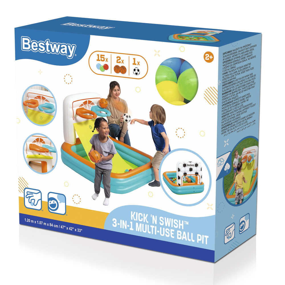 Nafukovacie hríšte s loptkami Bestway 120x107x84 cm - bezpečná zábava pre deti
