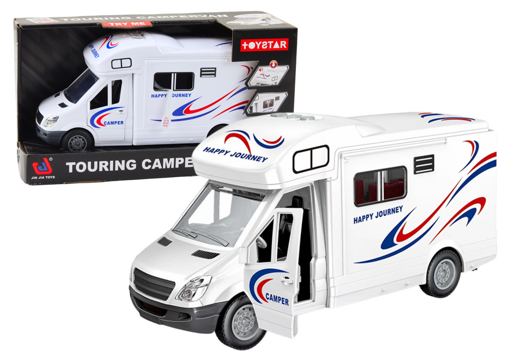 Dětský karavan LEAN Toys se světly a zvuky, otevírací dveře, 30 cm, baterie v balení