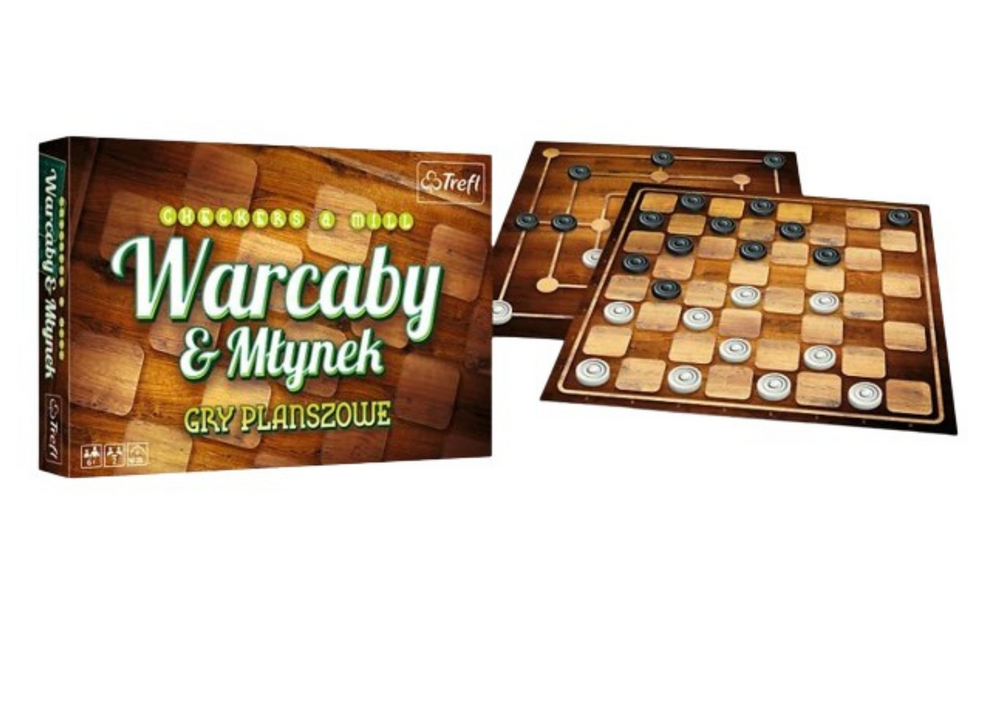 Warcaby a mlyn de luxe 01681 – společenská hra Trefl Gry — Celkový pohled