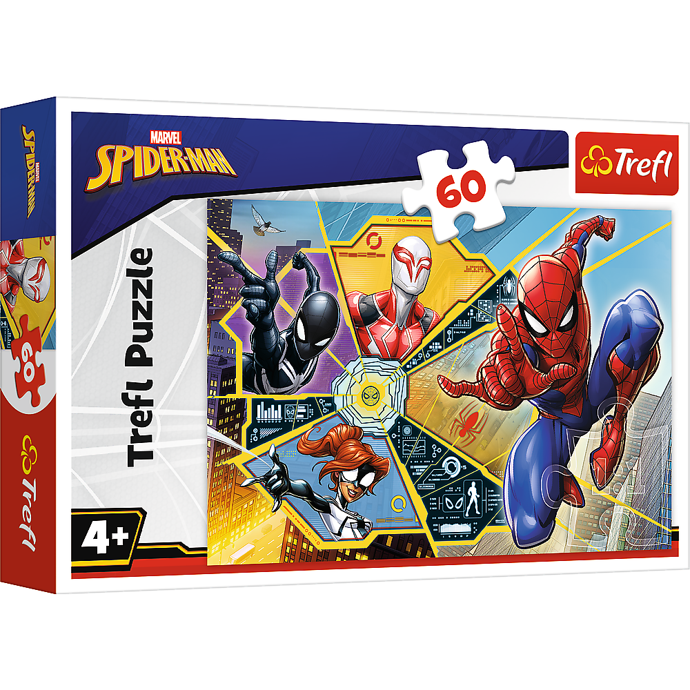 Puzzle 60 Trefl Marvel Spiderman 33 x 22 cm — Celkový pohled
