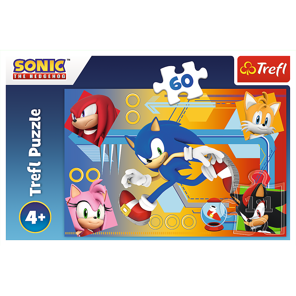 Puzzle Trefl Puzzle 60 dílků – Sonic v akci — V provozu