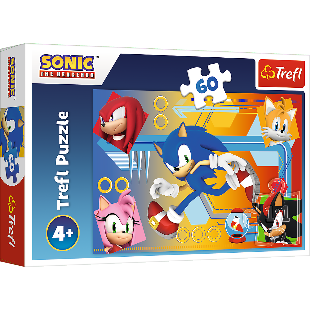 Puzzle Trefl Puzzle 60 dílků – Sonic v akci — Celkový pohled