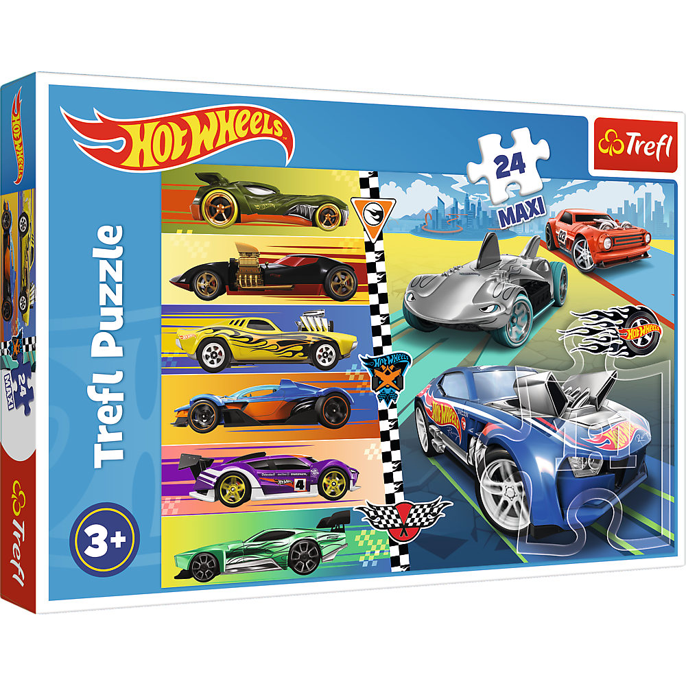 Skládačka Trefl Puzzle 24 Maxi Rychlá Hot Wheels — Celkový pohled