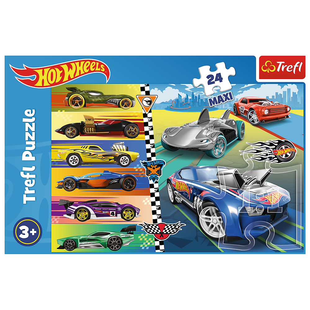 Skládačka Trefl Puzzle 24 Maxi Rychlá Hot Wheels — V provozu