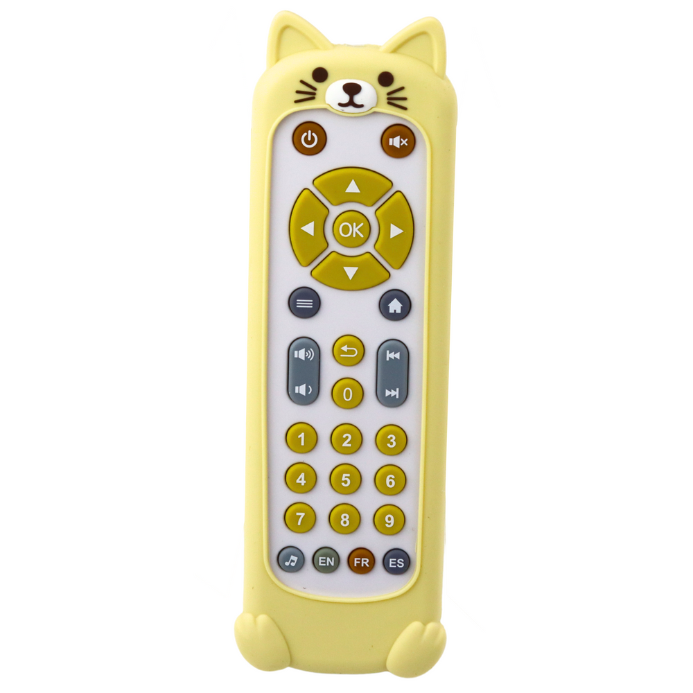 Interaktivní pilot LEAN Toys s silikonovým pouzdrem kocourka béžové — Detail