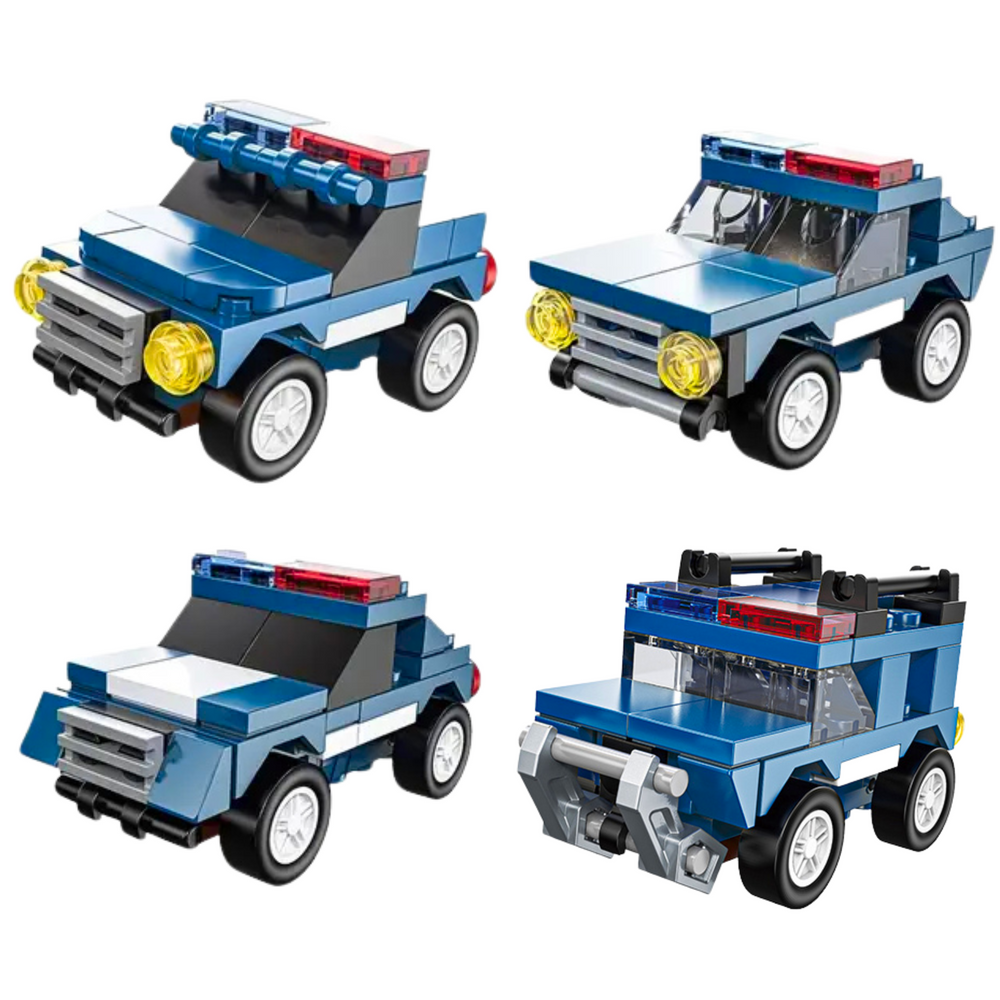 Sada stavebnice policejní vozidlo s pohonem pull-back LEAN Toys pro chlapce od 6 let — Detail