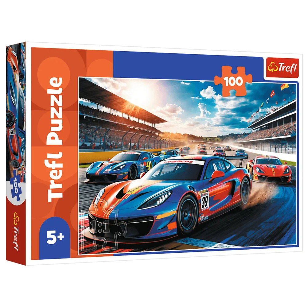 Puzzle Trefl 100 dílů - Rychlý závoďák — Celkový pohled