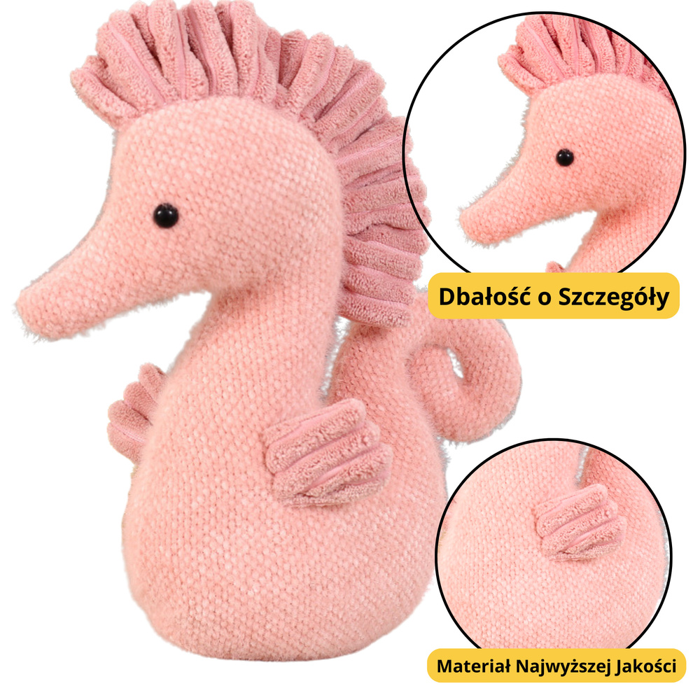 Plyšové zvieračko Mor. kôň Ružový 25cm LEAN Toys - mäkký mačka pre deti