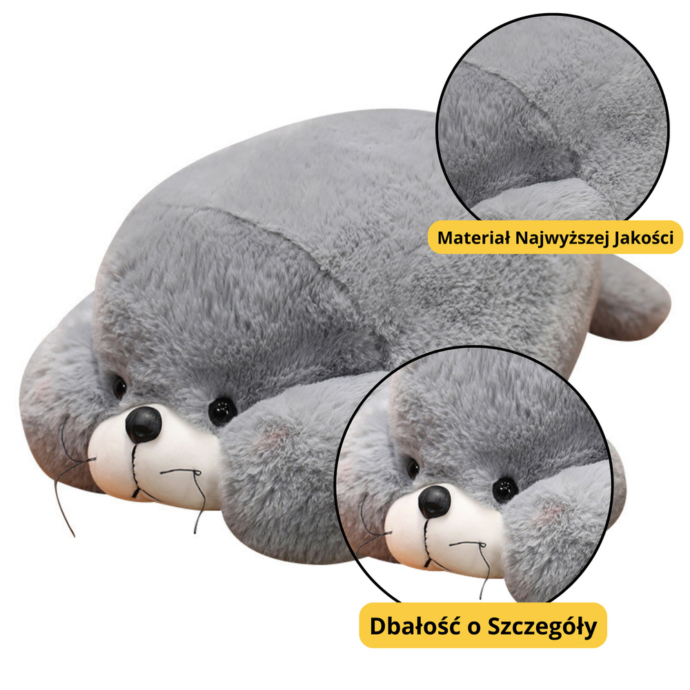 Velká Šedá Plyšová Foka Mazlíček 29 cm