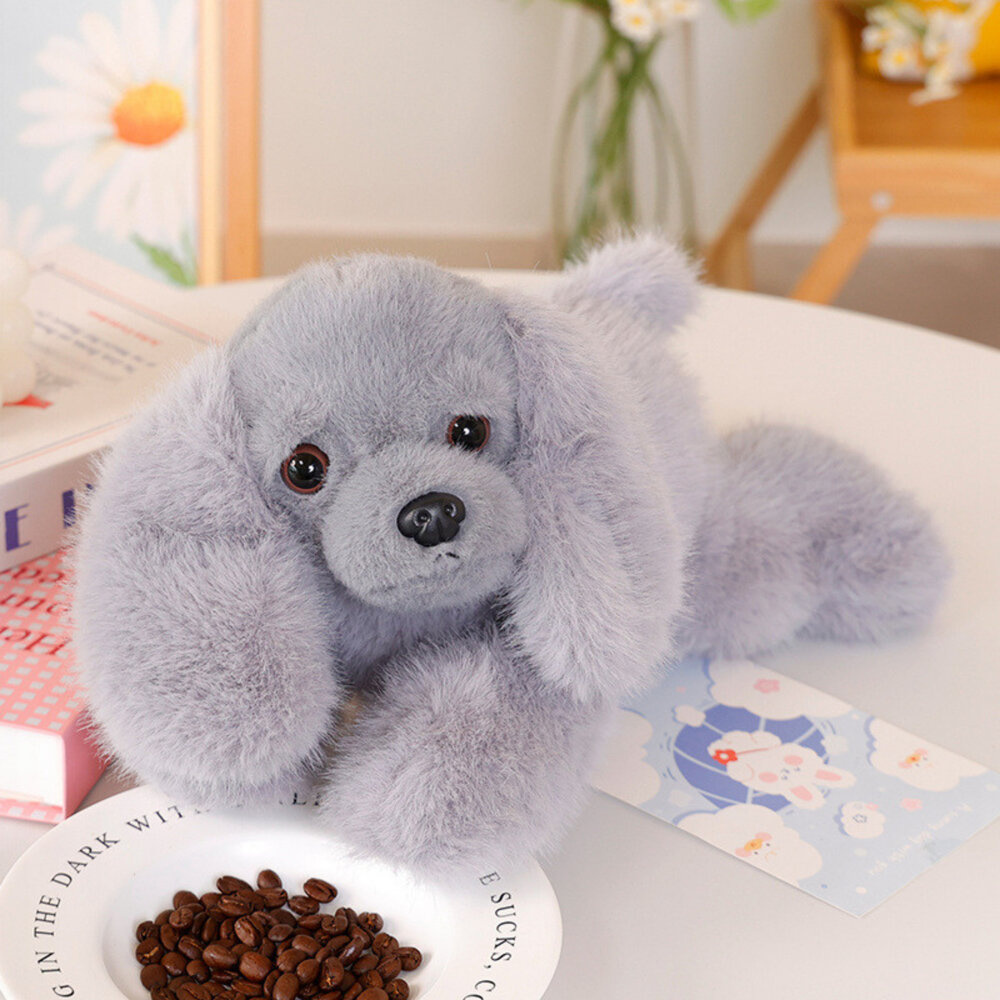 Plyšový pejsek LEAN Toys s kuličkami v tlapkách Šedý 30 cm — V provozu