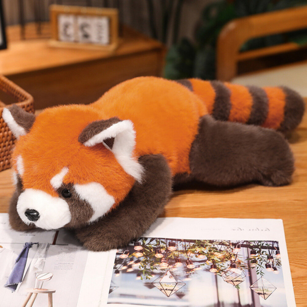 Plyšový medvídek Panda červená s těžkými tlapkami 30 cm — V provozu