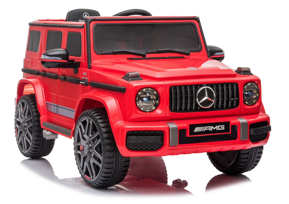 Detské elektrické autíčko Mercedes G63 LEAN CARS 12 V, červené – luxusné autíčko s bezpečnostnými prvkami pre deti vo veku 3–6 rokov