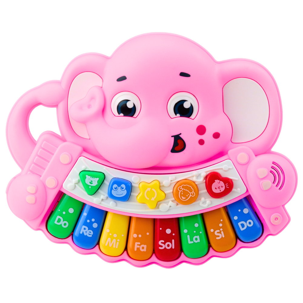Interaktivní piano s tvar slonika LEAN Toys s melodiemi a zvuky zvířat — Detail