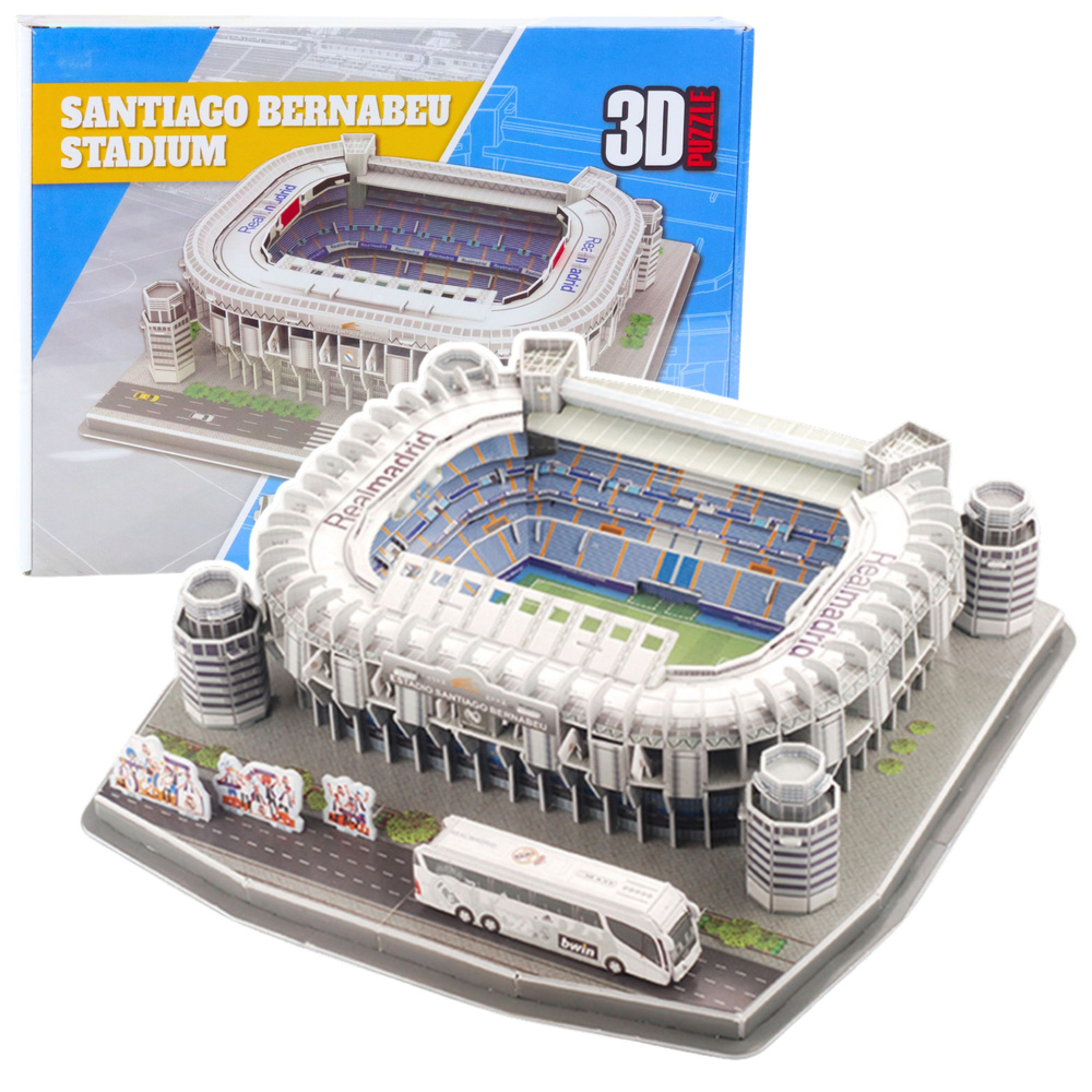 3D Puzzle Stadion Santiago Bernabeu Real Madrid 101ks LEAN Toys — Celkový pohled