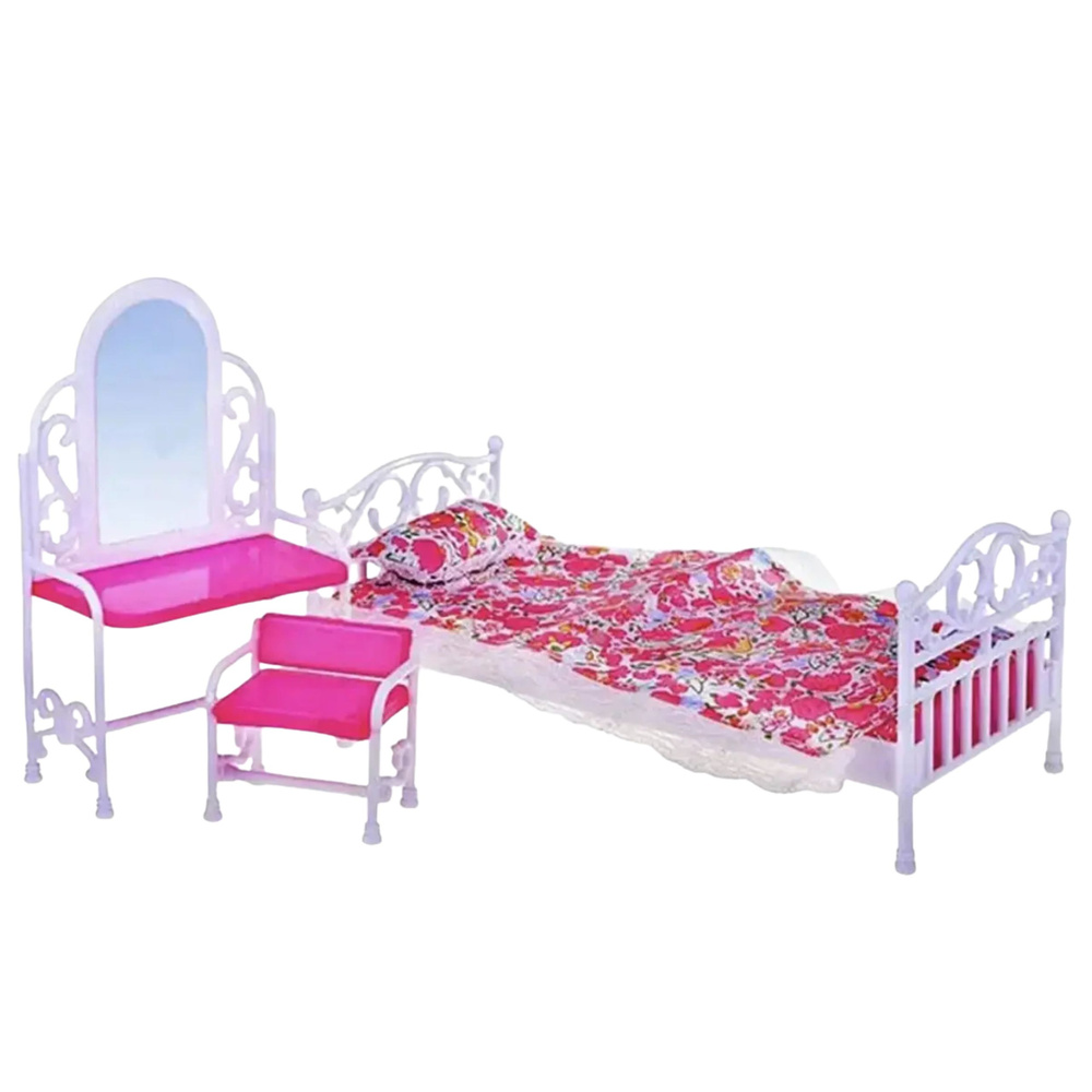 Sada nábytku pro panenky LEAN Toys s květinami — Detail sady