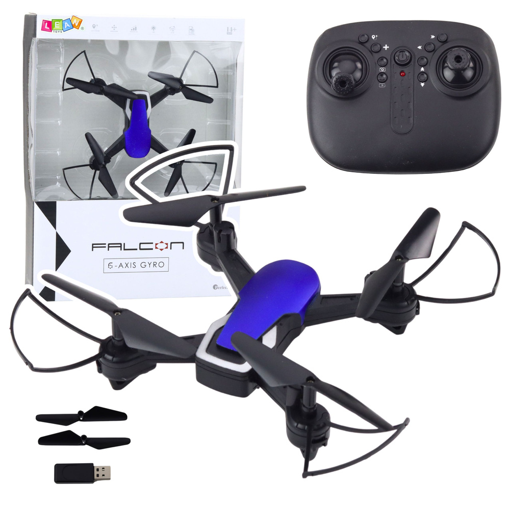 Šestiosý gyroskopický dron LED osvetlenie 360° rotácia modrý