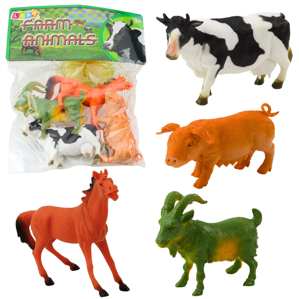 Sada figurky zvířata hospoda - LEAN Toys - 4 kusy, vhodné pro děti od 3 let — Celkový pohled