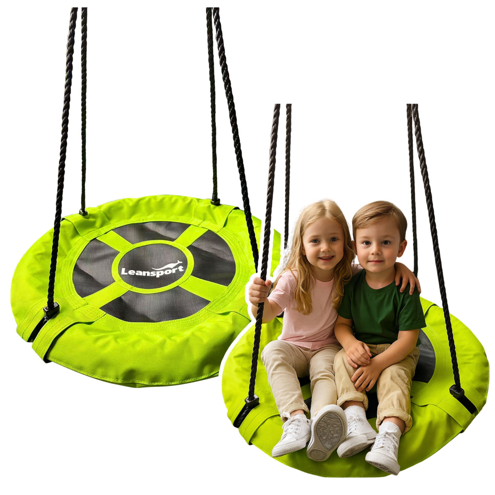 Záhradná hojdačka „Čapí hniezdo“ LEAN Sport 60 cm, zelená – odolná s mäkkou ochranou