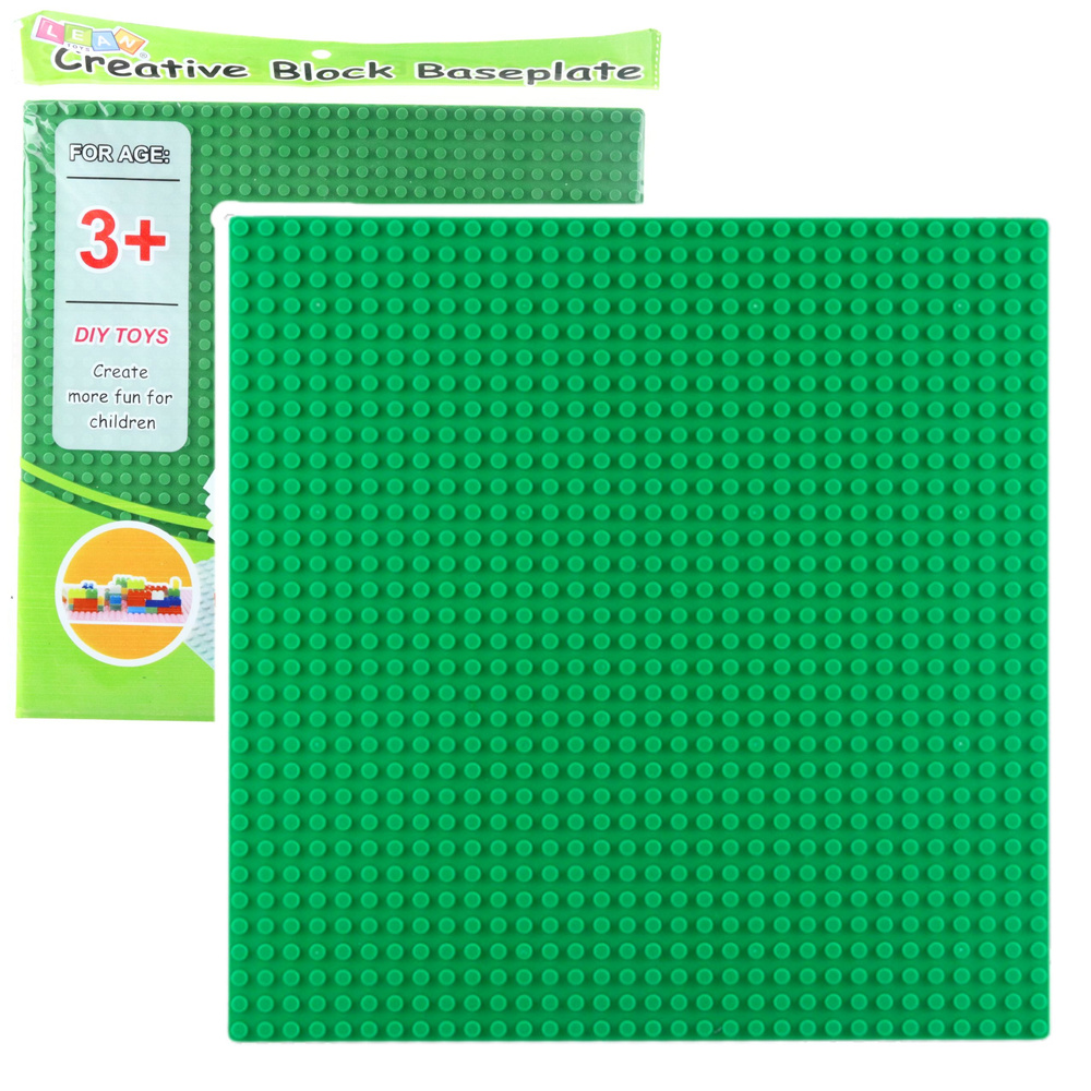 Stavební deska LEAN Toys tmavě zelená 25,5 x 25,5 cm pro děti od 3 let — Celkový pohled