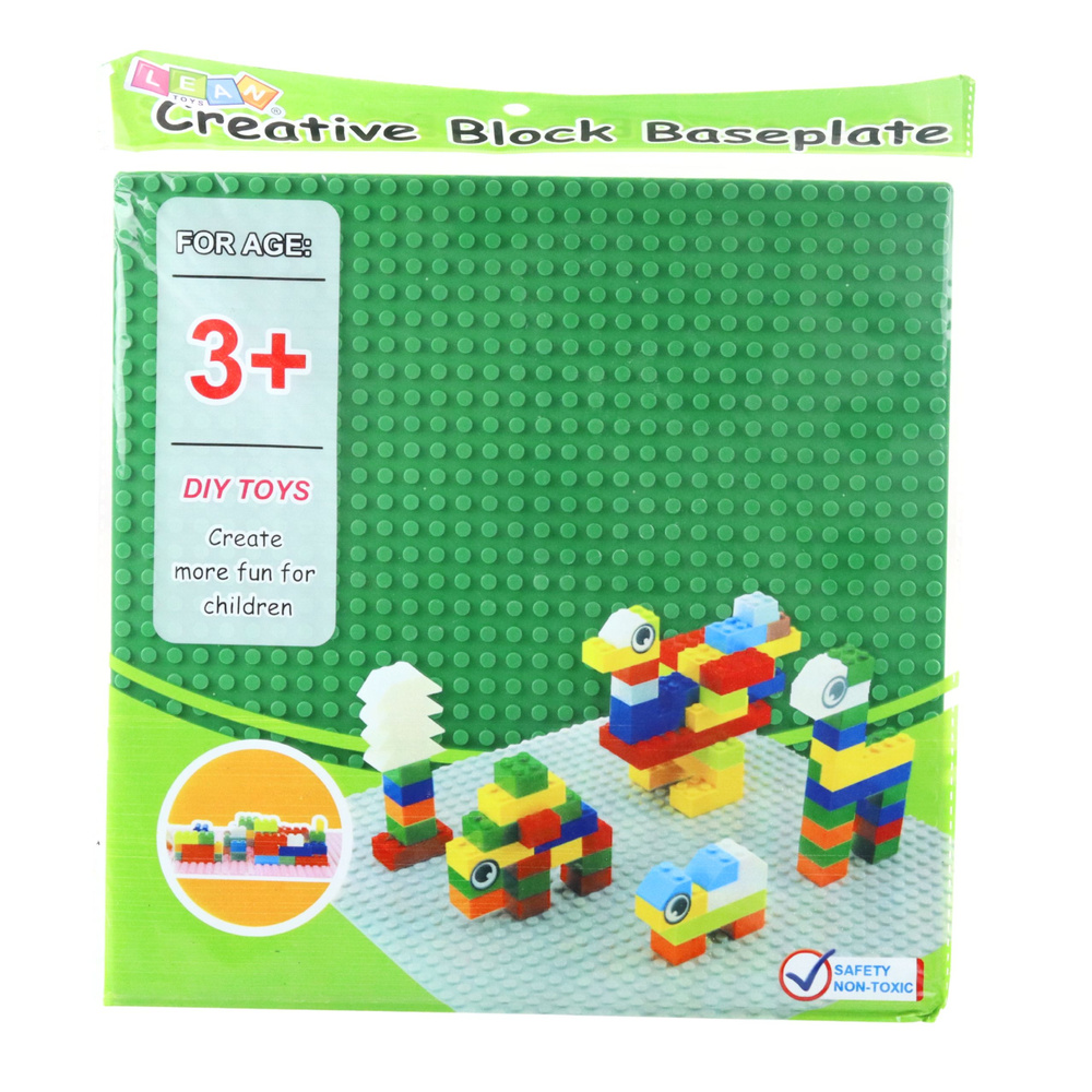 Stavební deska LEAN Toys tmavě zelená 25,5 x 25,5 cm pro děti od 3 let — V provozu