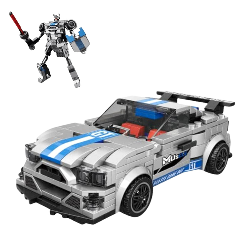 Stavebnice Auto Robot 2v1 Modro-Šedý Pohon 350 ks — Detail