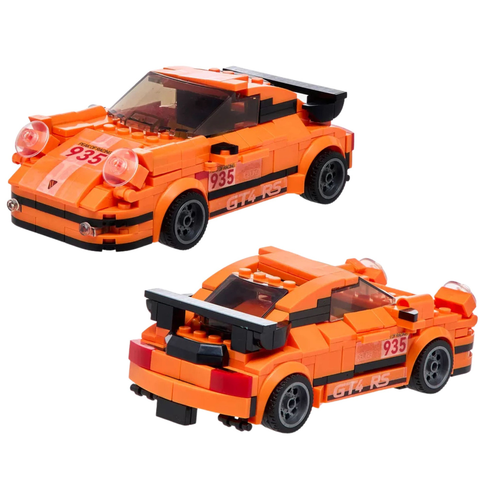 Stavebnice LEAN Toys Auto a Robot Oranžový 354 ks — V provozu