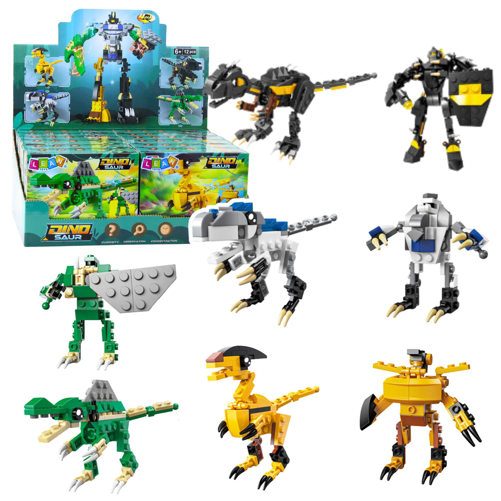 Konstrukční Stavebnice Dino Robot 2v1 57-70 ks Mix — Celkový pohled