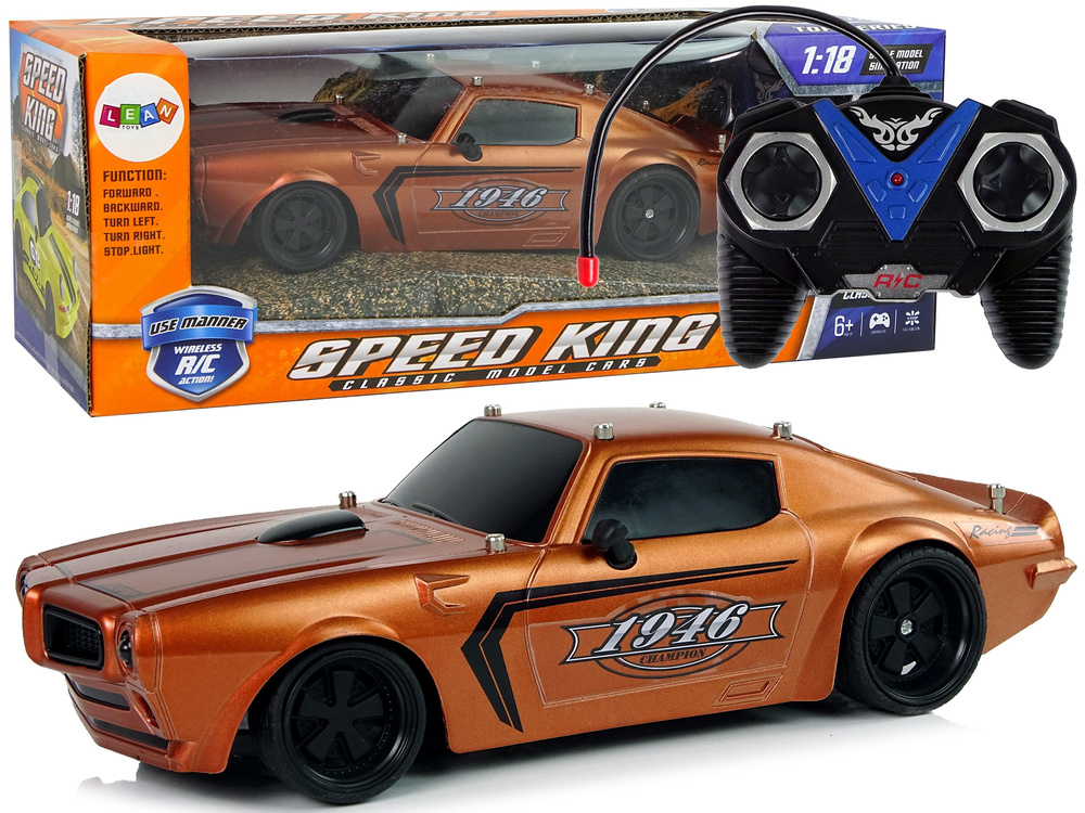 R/C športové auto 1:18, hnedé – Champion Pilot pre deti od 6 rokov