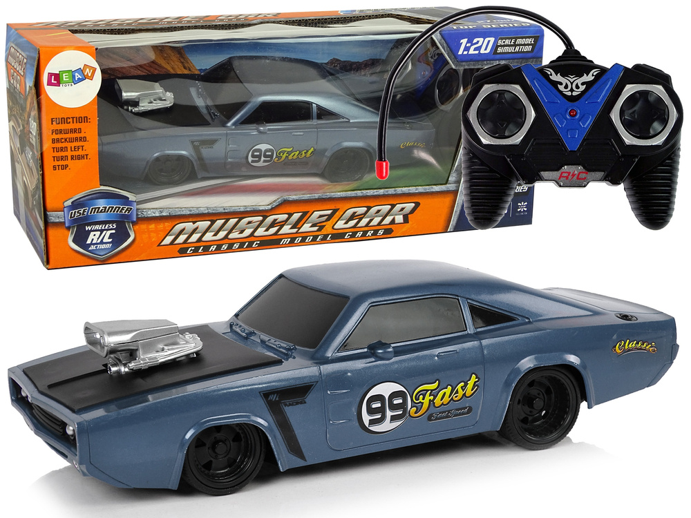 Športové RC auto v mierke 1:20 s diaľkovým ovládaním – sivé, s nálepkami