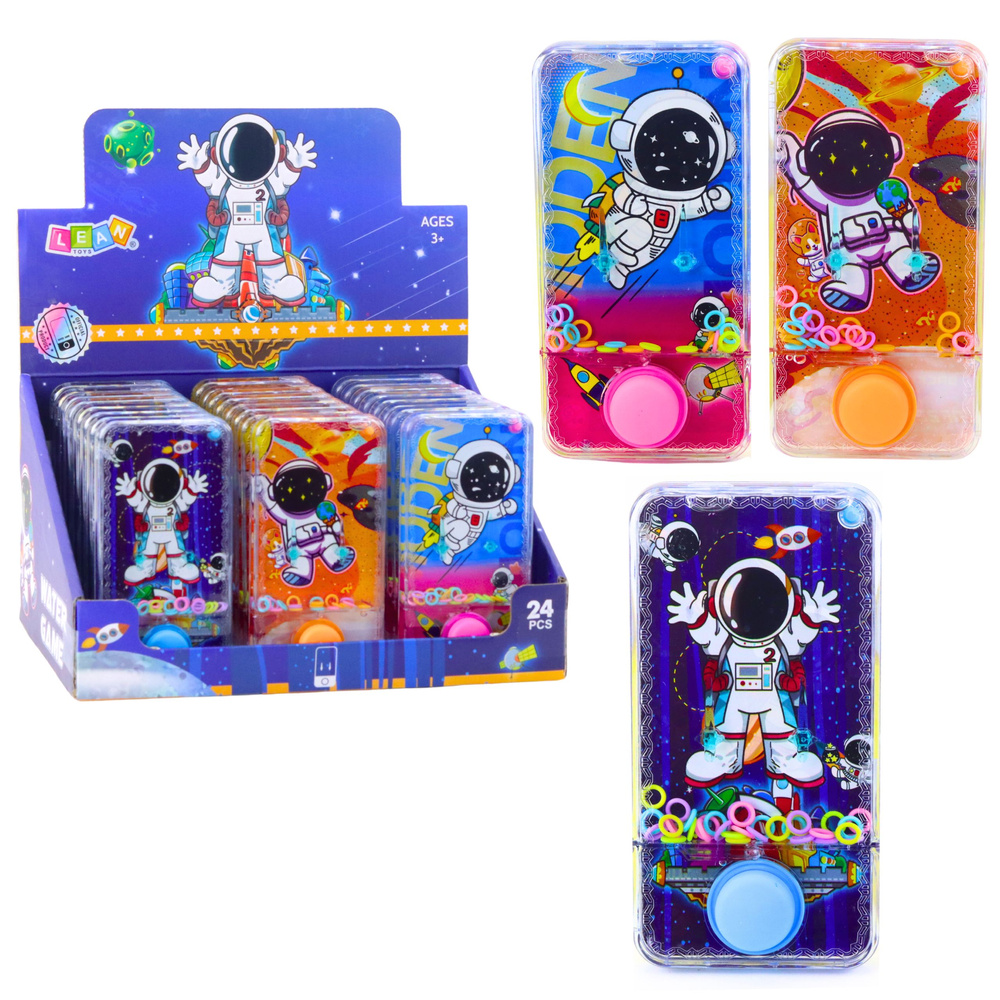 Kosmická vodní hra dovedností LEAN Toys Kosmonaut Kroužky Mix — Celkový pohled
