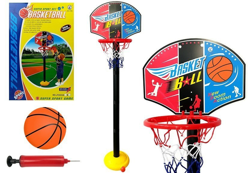 Detská basketbalová súprava LEAN Toys s košom a loptou – skladateľná basketbalová súprava pre deti od 3 rokov