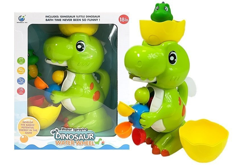 Vodný mlynček s dinosaurom na kúpanie