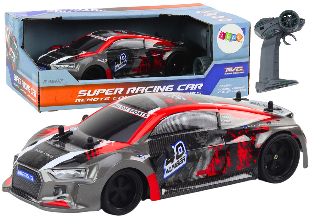 Auto na Dálkové Ovládání RC 1:18 Gumová Kola Drift Červené